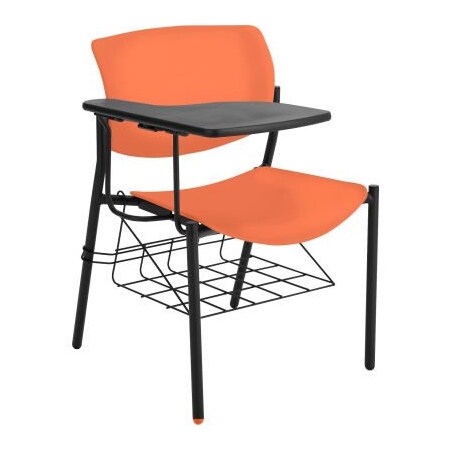 Lorell Lorell® Writing Tablet Student Chair - Orange - Set of 2 LLR83118A203